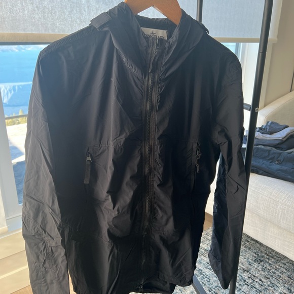 Stone Island Black Jacket with Logo Patch - Picture 3 of 7